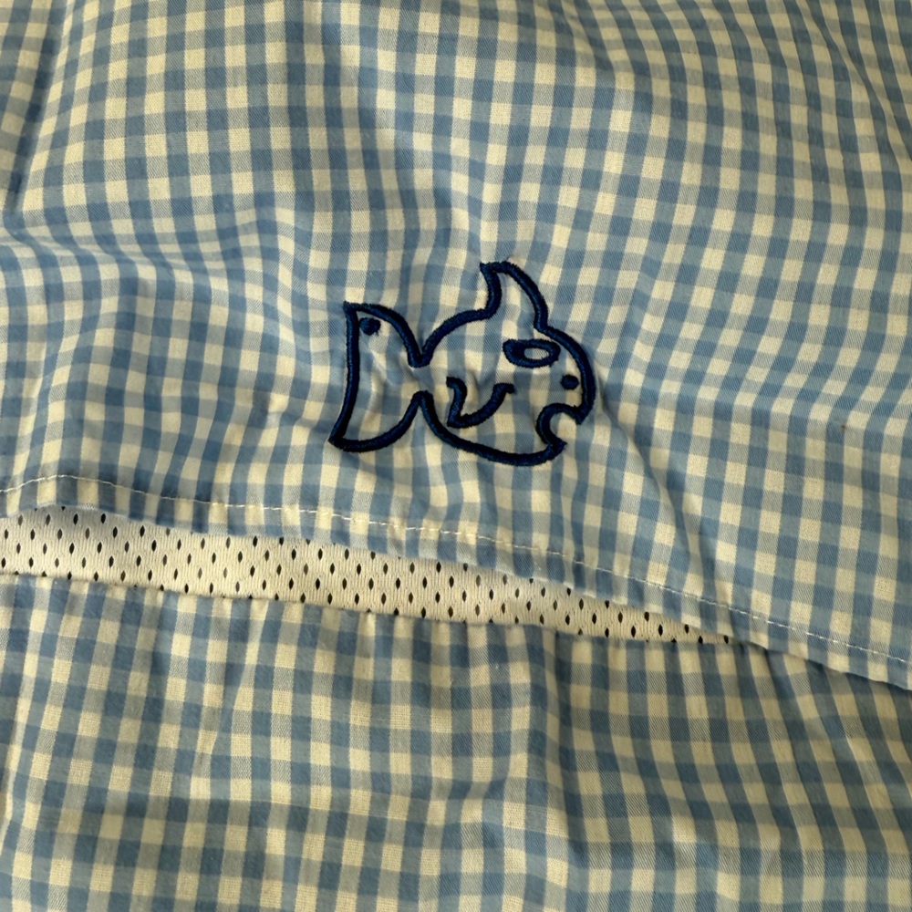 ProDoh Boys Light Blue White Gingham Button Down Fishing Shirt, size Med (10-12) - Picture 6 of 6